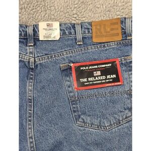 NWT Polo Jeans Co. Wide Leg Baggy Jeans 42x30 Blue Denim Ralph Lauren NOS Y2K